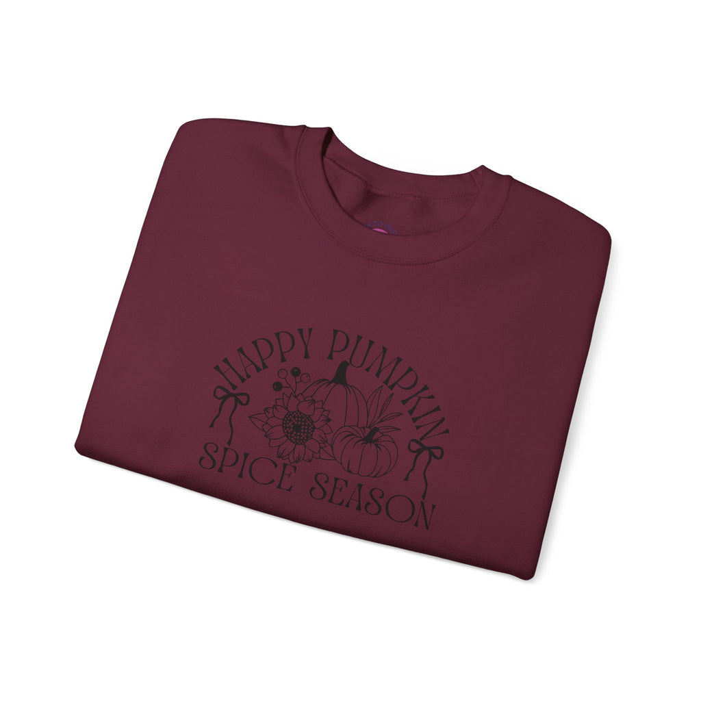 Fall Vibes Crewneck Sweatshirt — 'Happy Pumpkin' Spice Season Bonfires, Sweaters & Hayrides