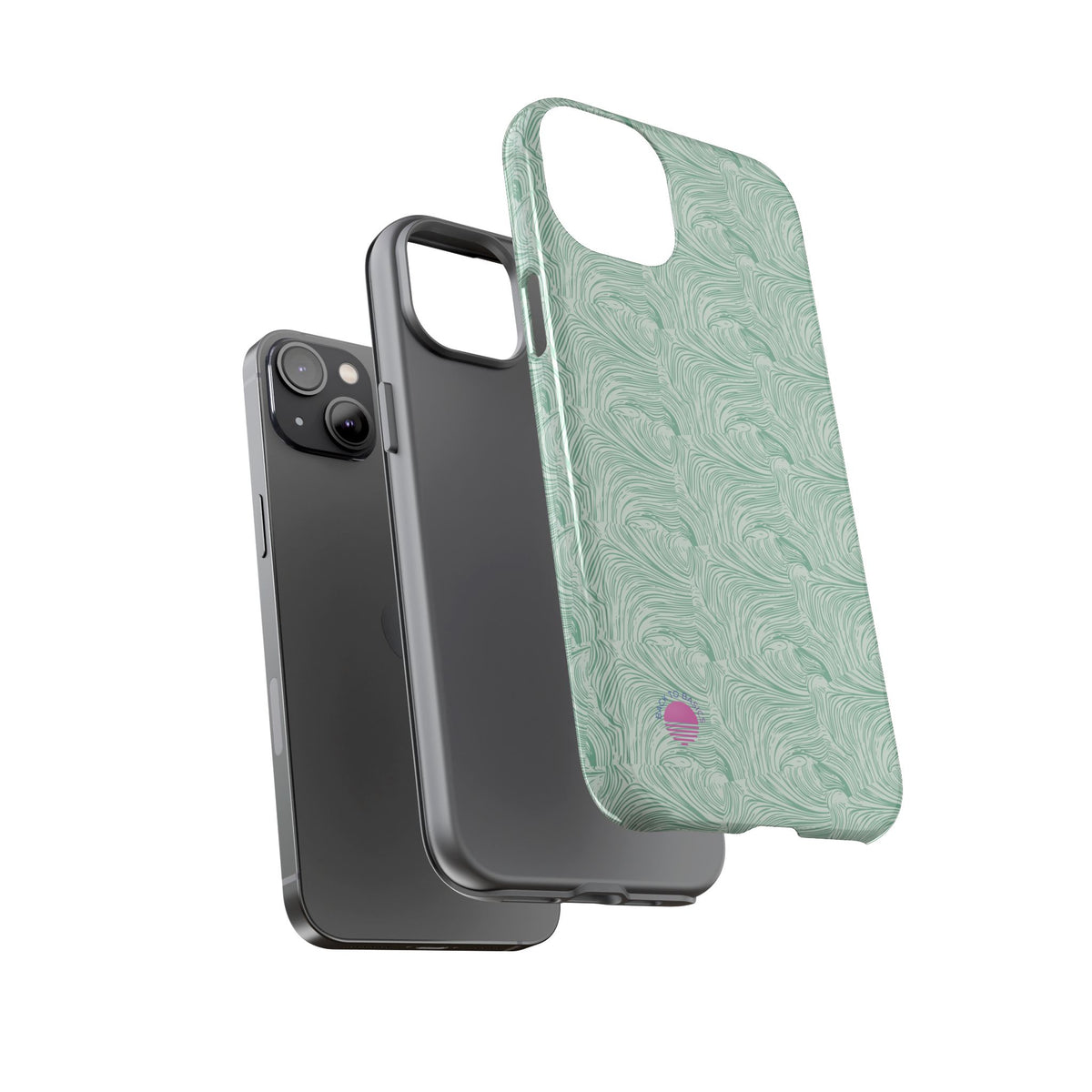 All over print Green pastel whirls iphone case