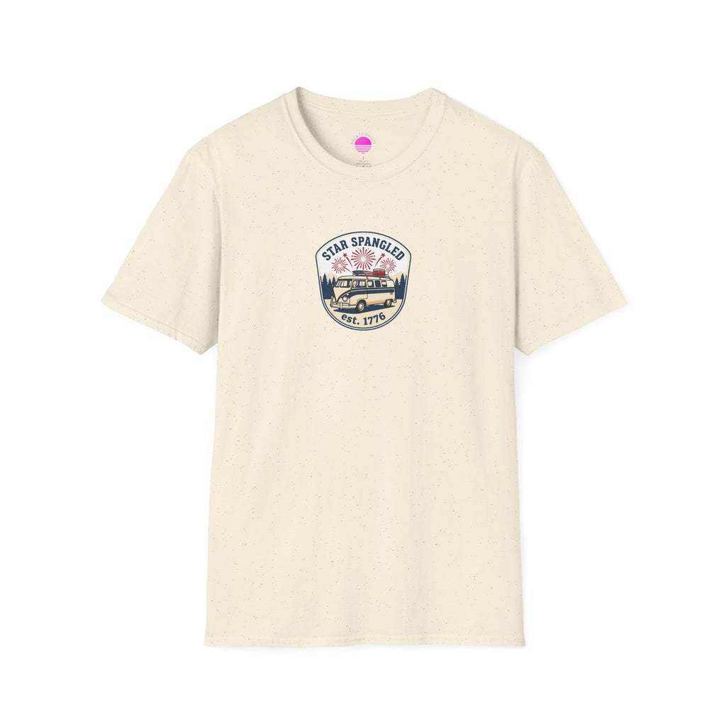 Star Spangled est. 1776 Vintage Van T-Shirt — Patriotic American Flag Tee