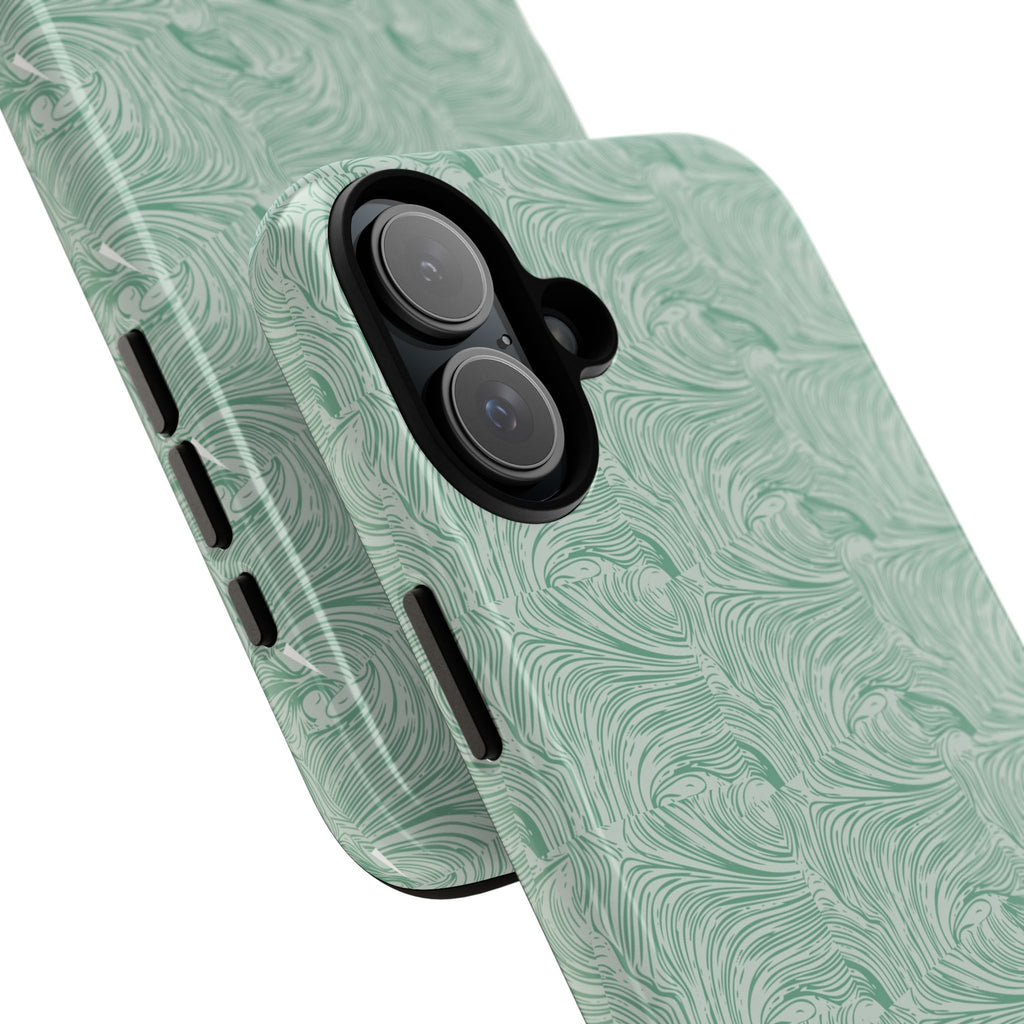 All over print Green pastel whirls iphone case
