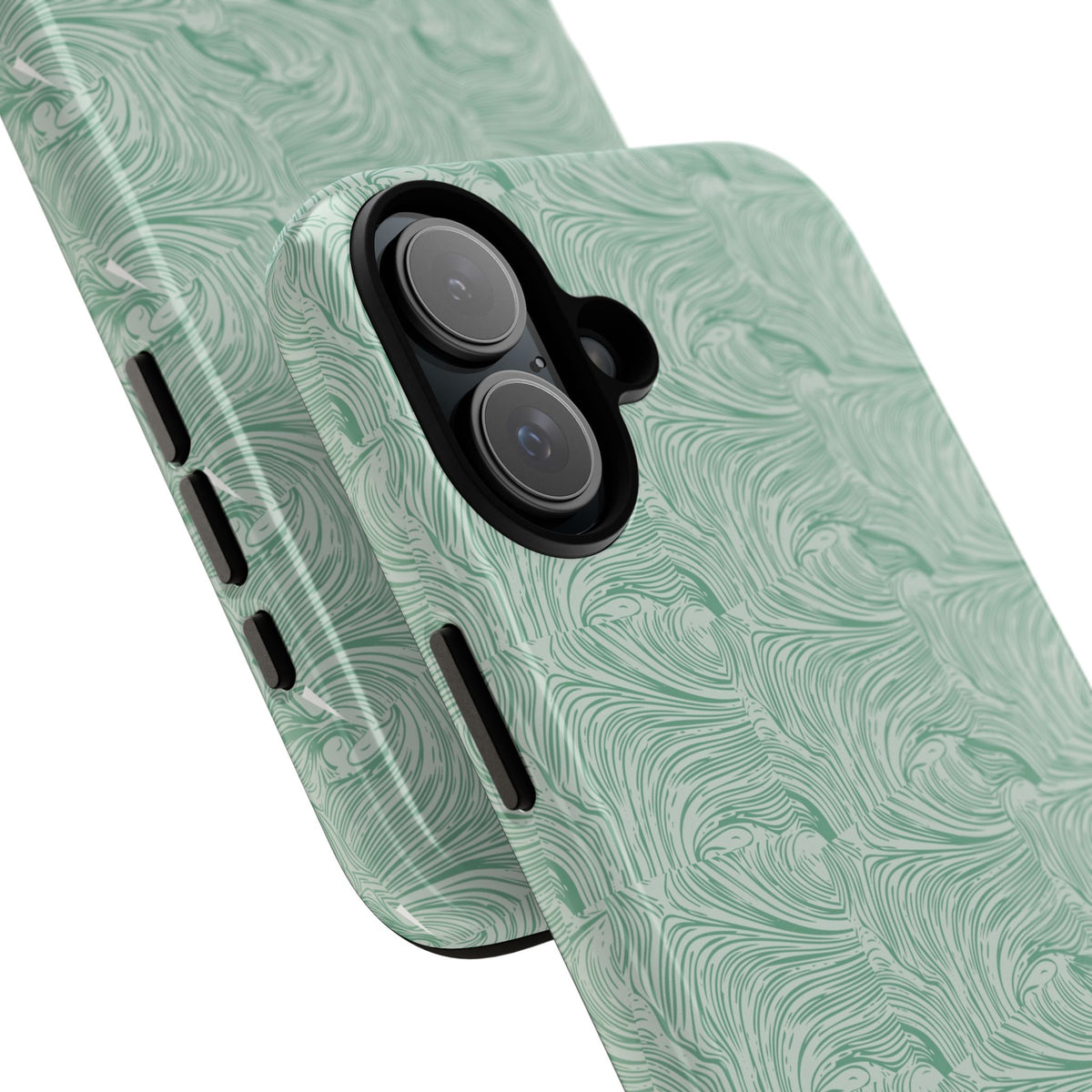 All over print Green pastel whirls iphone case