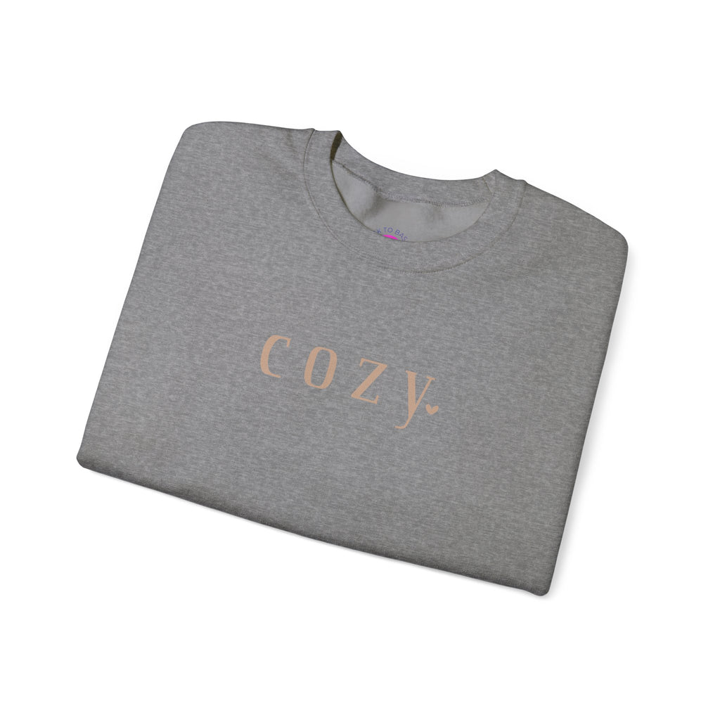 Cozy Crewneck Sweatshirt — Minimal 'COZY.' Soft White Pullover