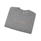 Cozy Crewneck Sweatshirt — Minimal 'COZY.' Soft White Pullover