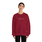 Cozy Crewneck Sweatshirt — Minimal 'COZY.' Soft White Pullover