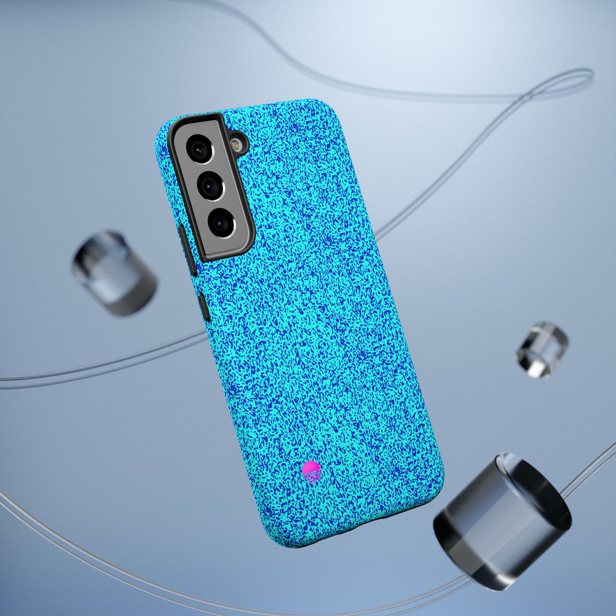 Android aqua blue leopard all over print phone case