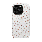 Heart Doodle Shockproof Phone Case — Cute Neutral Tiny Hearts Design Printify