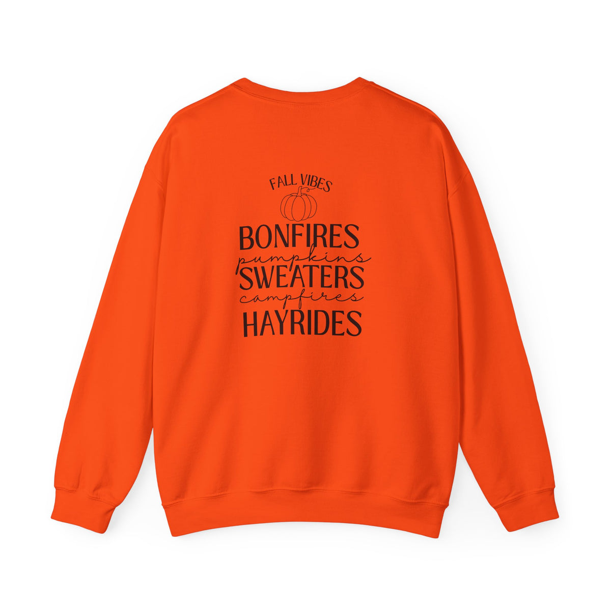 Fall Vibes Crewneck Sweatshirt — 'Happy Pumpkin' Spice Season Bonfires, Sweaters & Hayrides