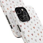 Heart Doodle Shockproof Phone Case — Cute Neutral Tiny Hearts Design Printify