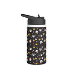 Kawaii Cat Faces Stainless Steel Water Bottle Printify