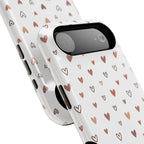 Heart Doodle Shockproof Phone Case — Cute Neutral Tiny Hearts Design Printify