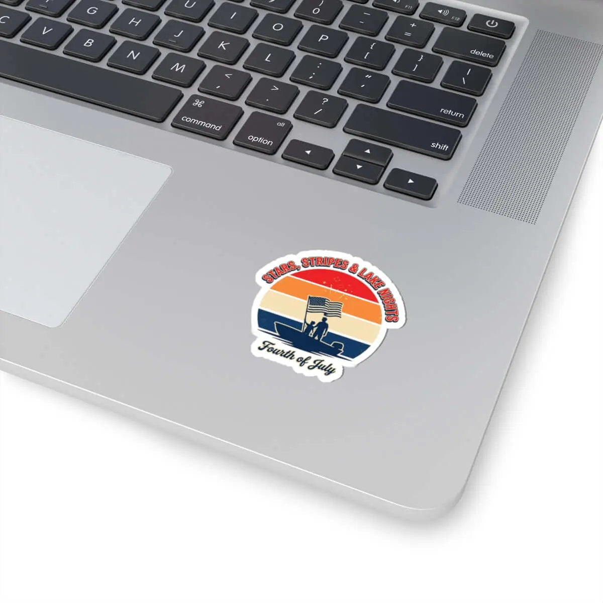 Stars & Stripes Lake Nights Sticker | 4th of July, vintage Americana Printify