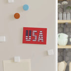 USA Flag Rectangle Magnet — Patriotic Red Fridge Magnet for 4th of July & Veterans Day Printify