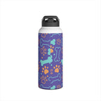 Dog Bone and Paw Print Stainless Steel Water Bottle — Cute Insulated Bottle for Pet Lovers Printify
