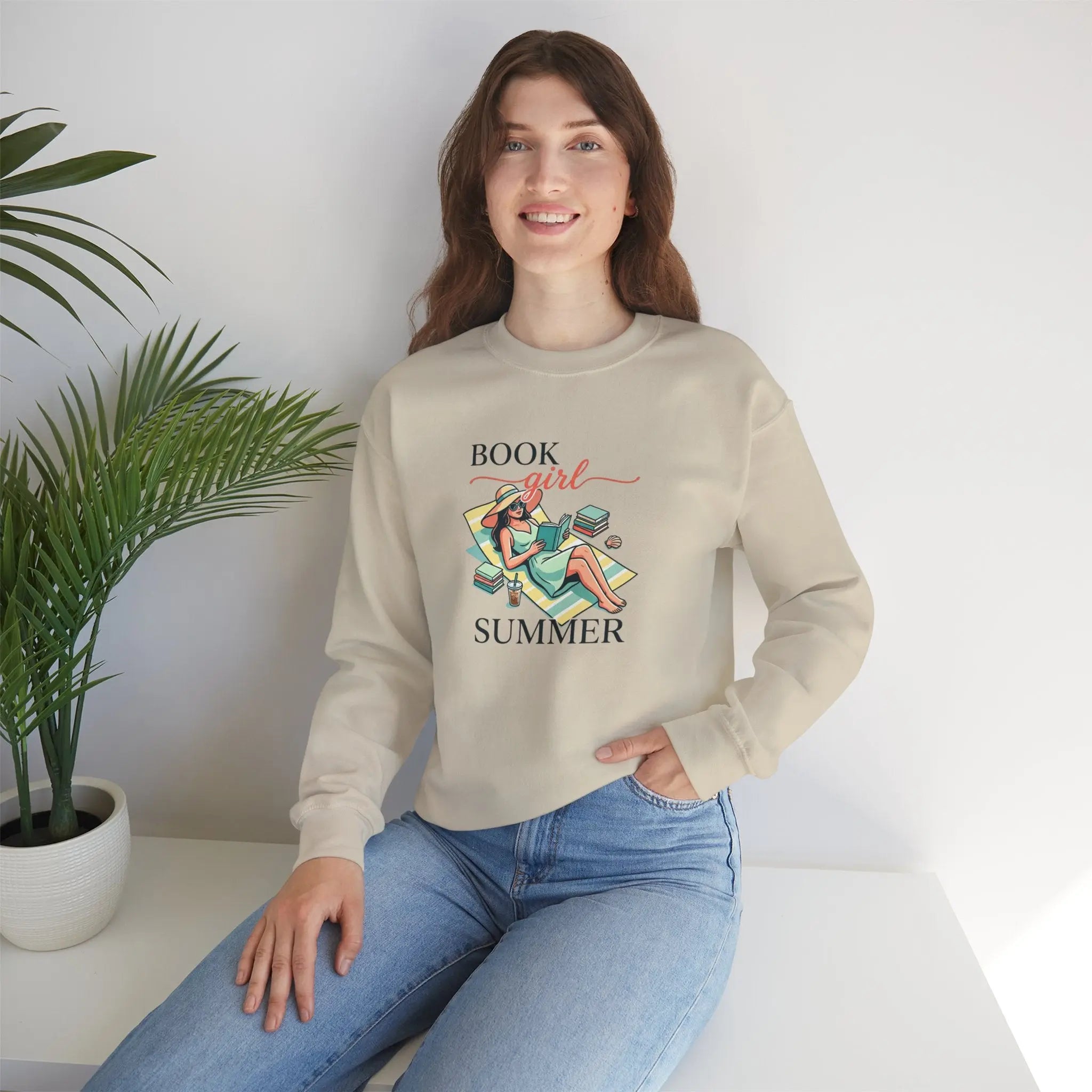 Book Girl Summer Sweatshirt | BookTok, Bookish Summer Aesthetic Printify