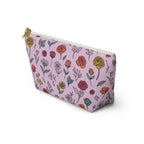 Floral Doodle Accessory Pouch — T‑Bottom Makeup & Travel Organizer Printify