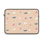 Beach Pattern Laptop Sleeve — Sunglasses, Beach Balls & Clouds Design
