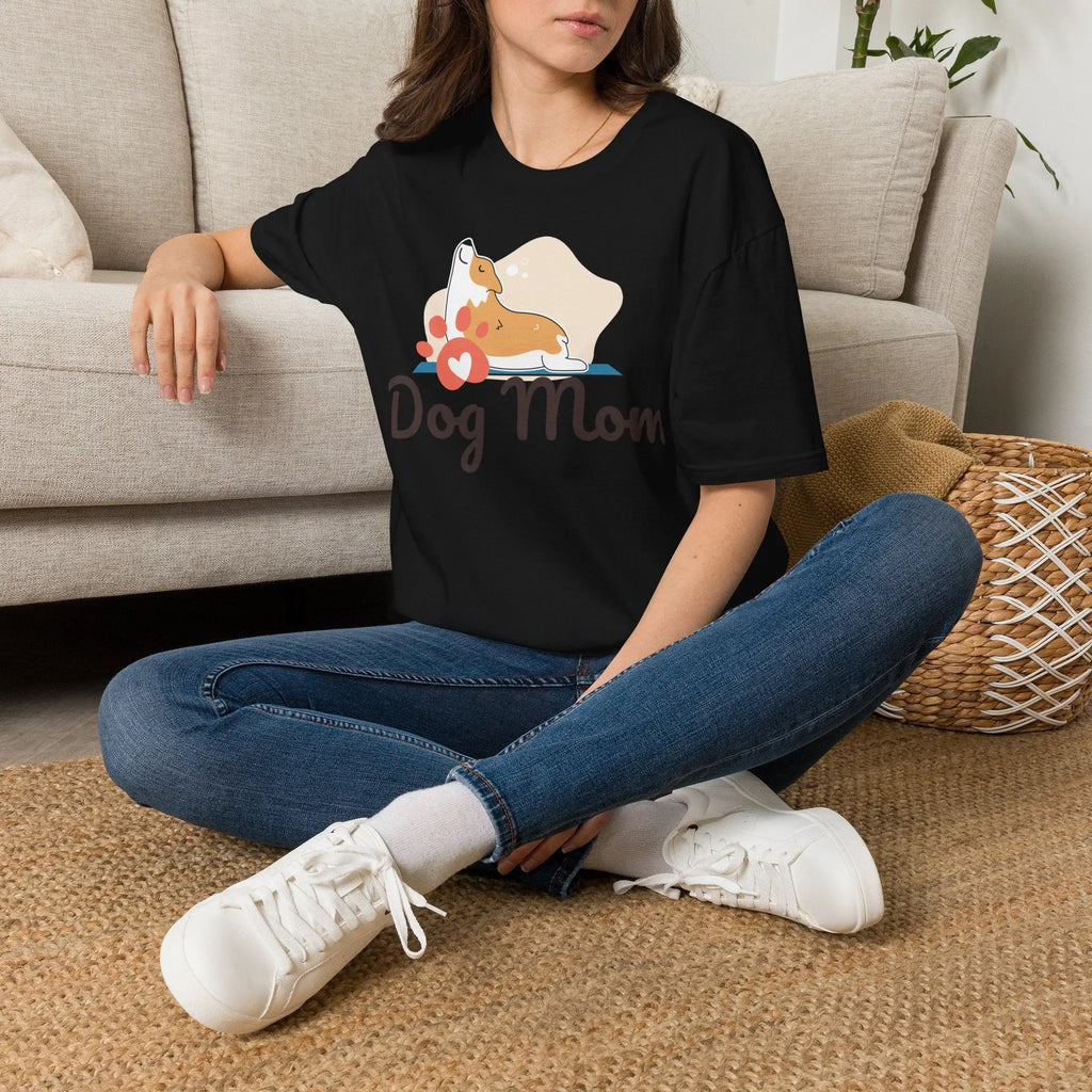 Dog Mom T-Shirt — Colorful Paw Print Tee for Pet Lovers Printify