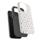Heart Doodle Shockproof Phone Case — Cute Neutral Tiny Hearts Design Printify