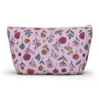 Floral Doodle Accessory Pouch — T‑Bottom Makeup & Travel Organizer Printify