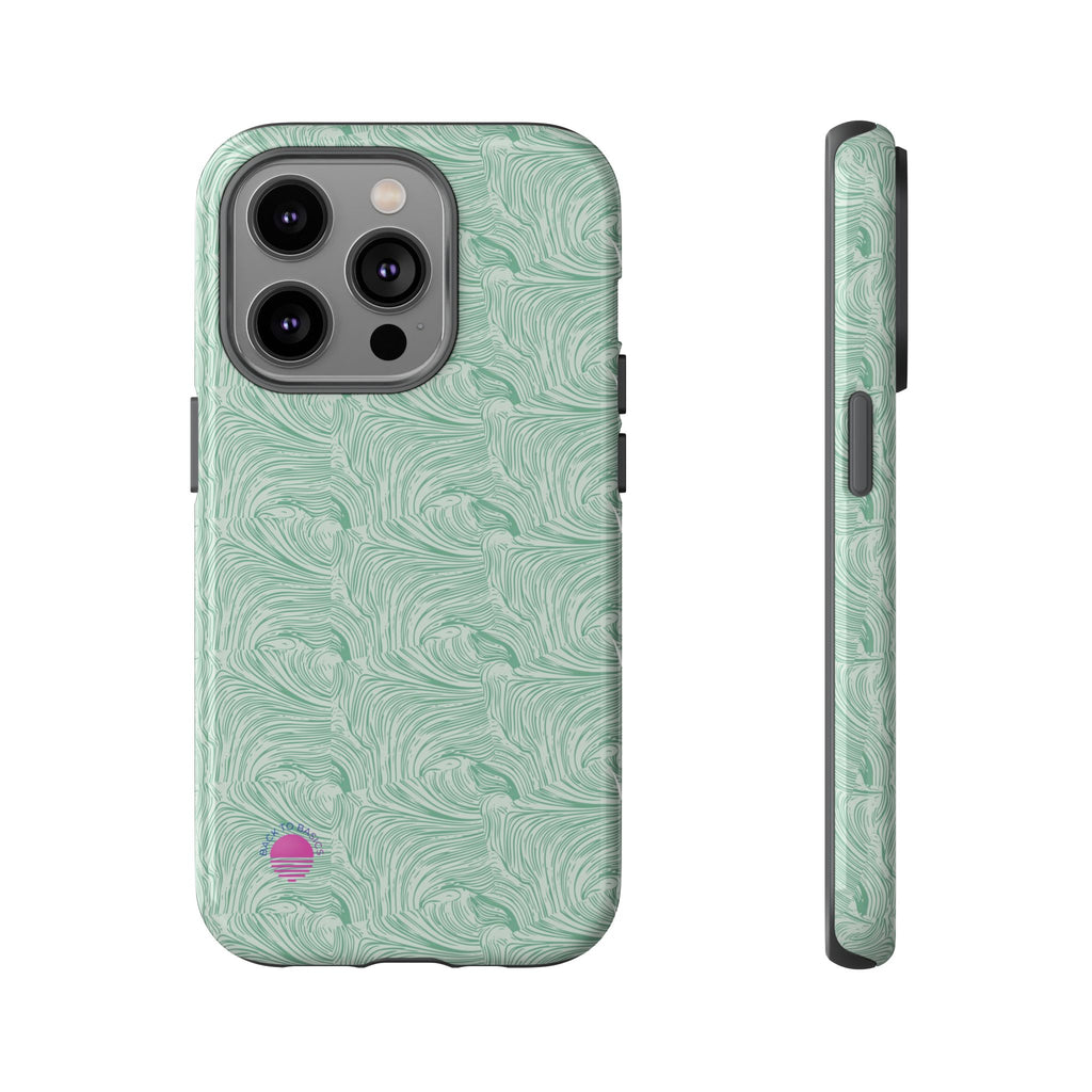 All over print Green pastel whirls iphone case