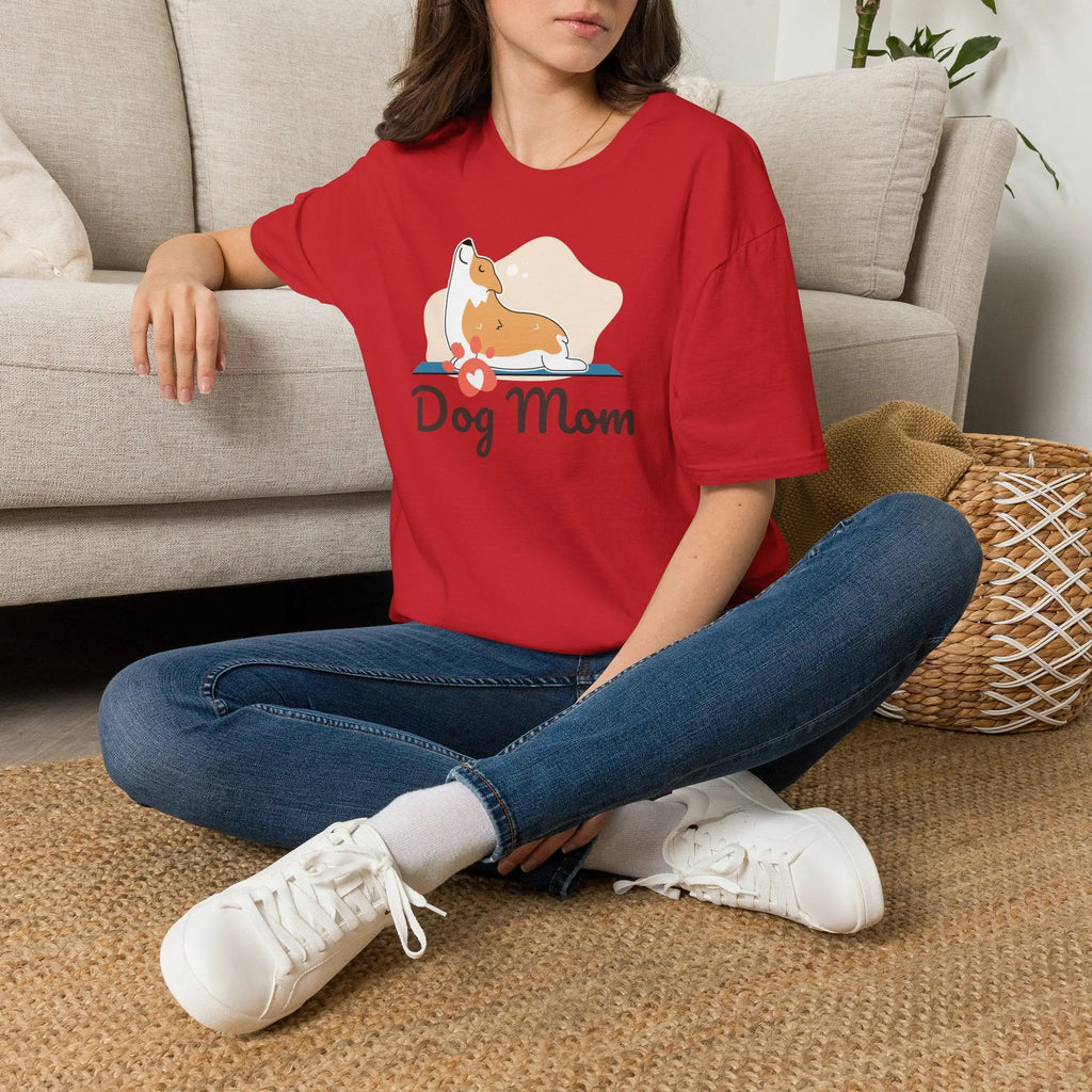 Dog Mom T-Shirt — Colorful Paw Print Tee for Pet Lovers Printify