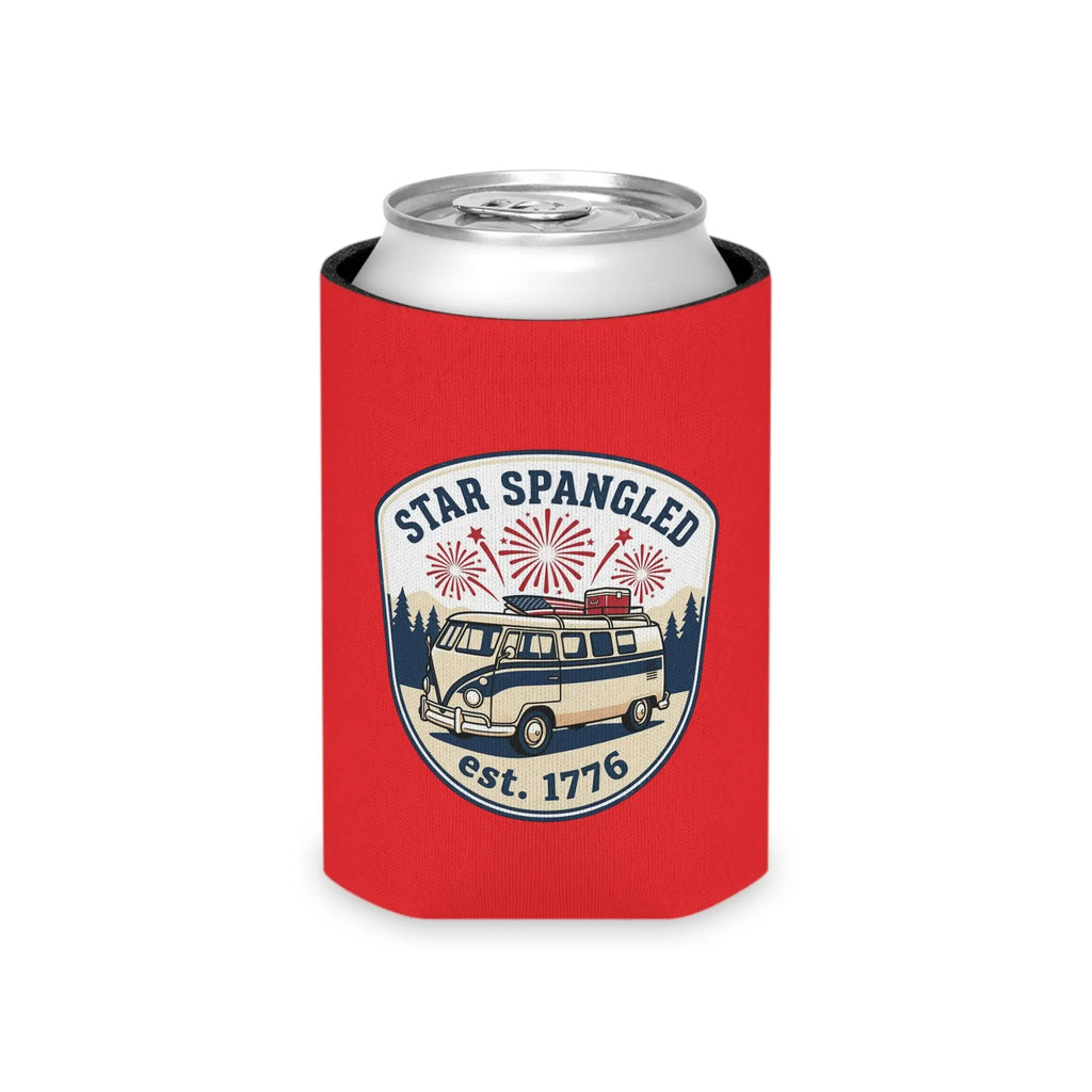 Star-Spangled Van Can Koozie — Patriotic 1776 RV Beer Cooler Printify