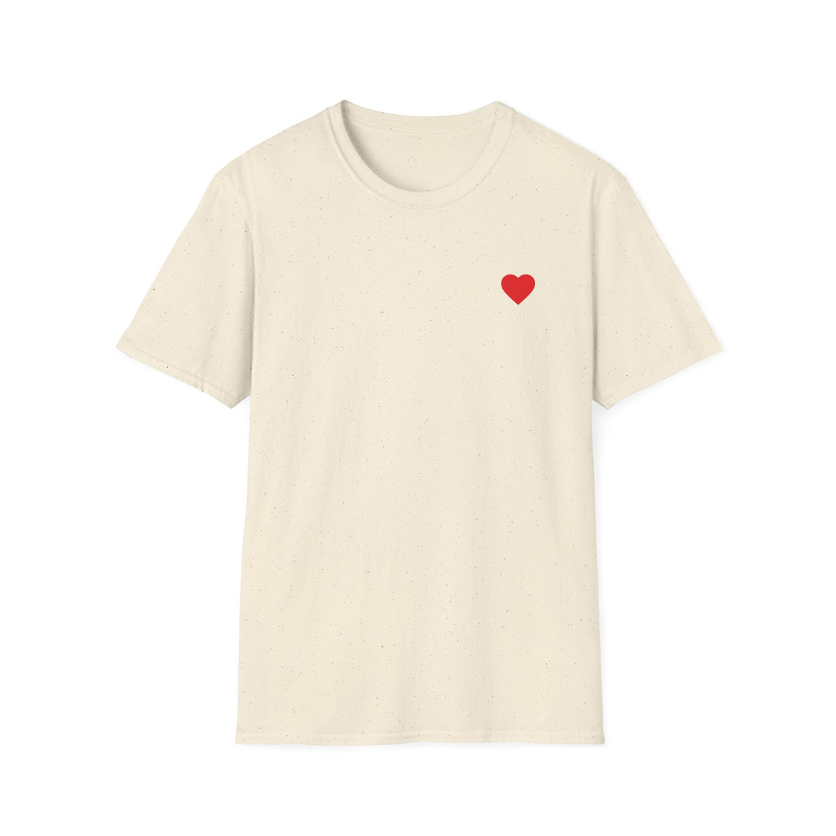 Minimal Red Heart Tee — Small Heart Chest Graphic T-Shirt
