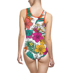 Tropical Floral One-Piece Swimsuit — Women's Classic Printify
