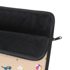 Beach Pattern Laptop Sleeve — Sunglasses, Beach Balls & Clouds Design Printify