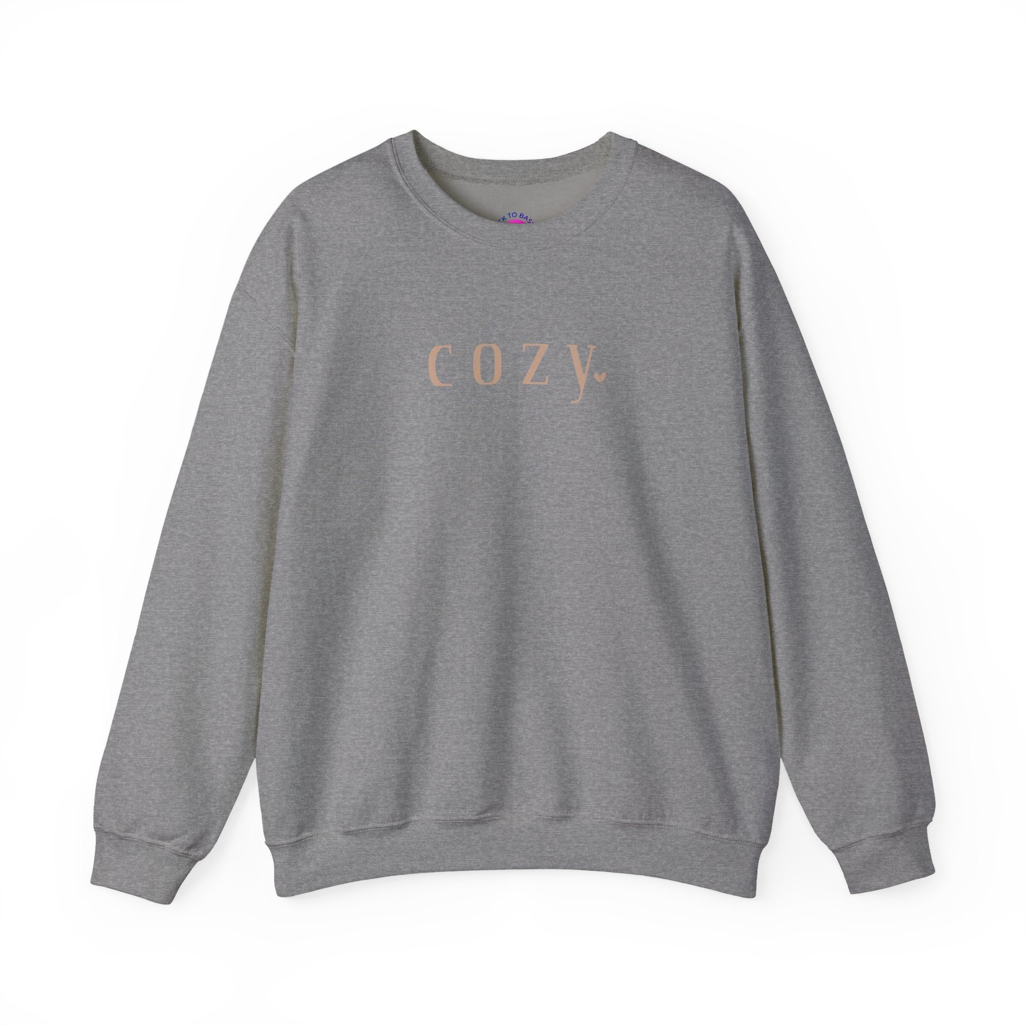 Cozy Crewneck Sweatshirt — Minimal 'COZY.' Soft White Pullover