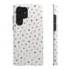 Heart Doodle Shockproof Phone Case — Cute Neutral Tiny Hearts Design Printify