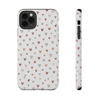Heart Doodle Shockproof Phone Case — Cute Neutral Tiny Hearts Design Printify