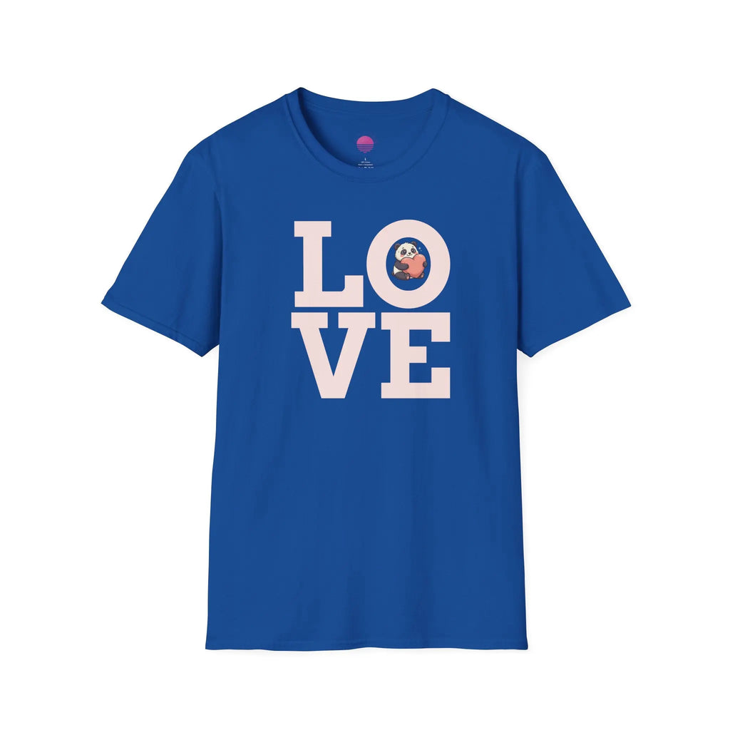 Love Panda T-Shirt — Cute Panda Holding Heart Graphic Tee Printify