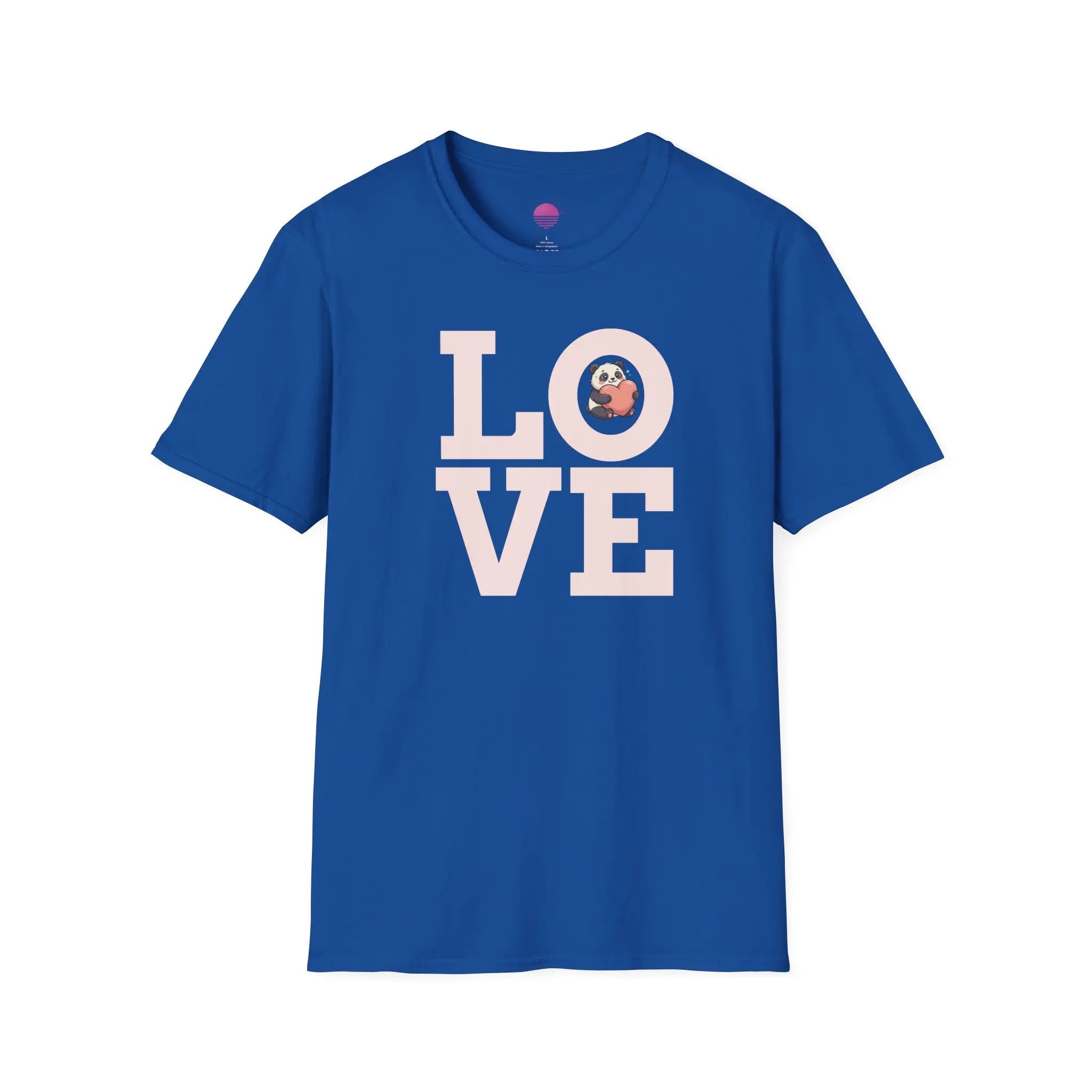 Love Panda T-Shirt — Cute Panda Holding Heart Graphic Tee Printify