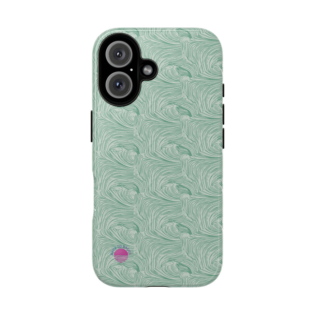 All over print Green pastel whirls iphone case