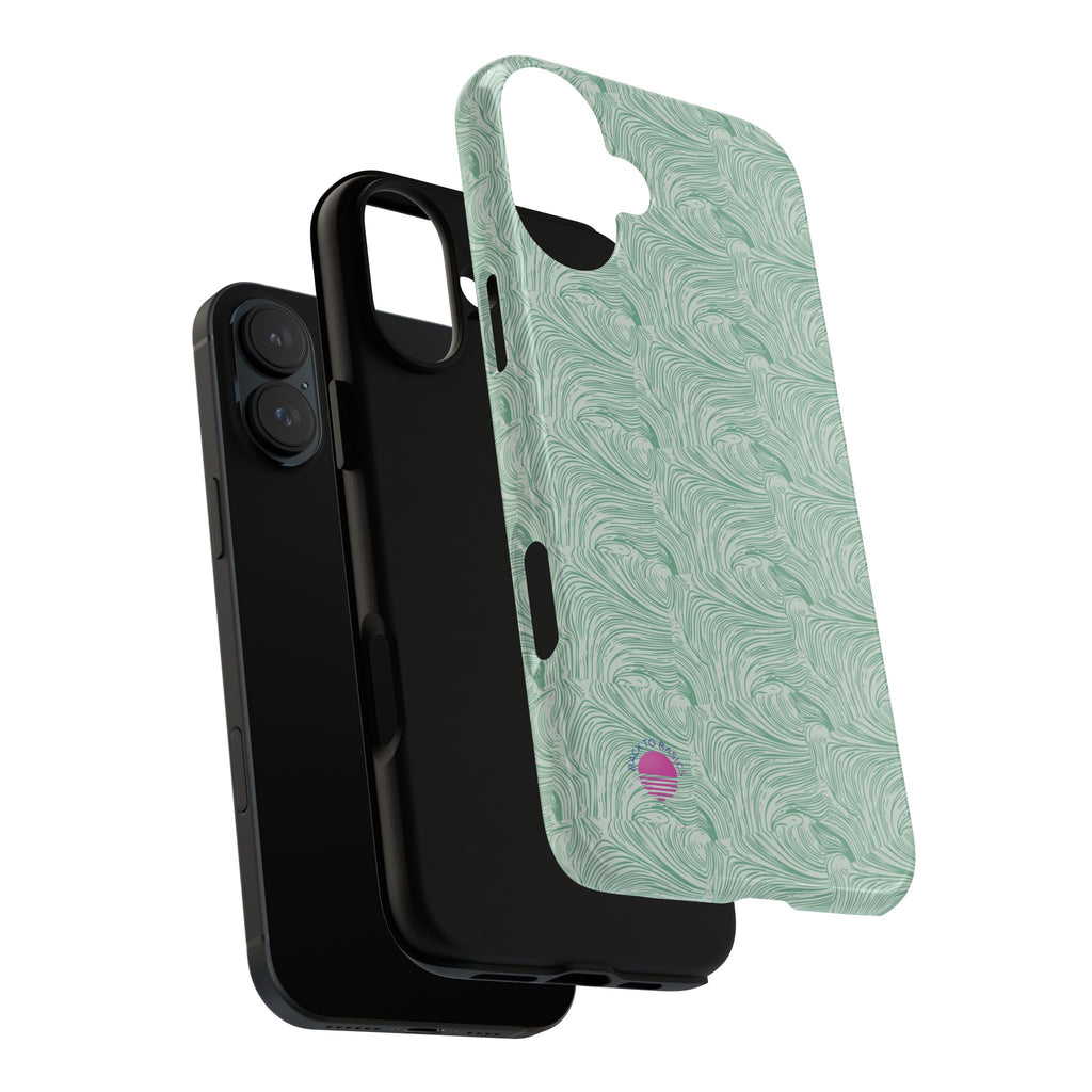 All over print Green pastel whirls iphone case