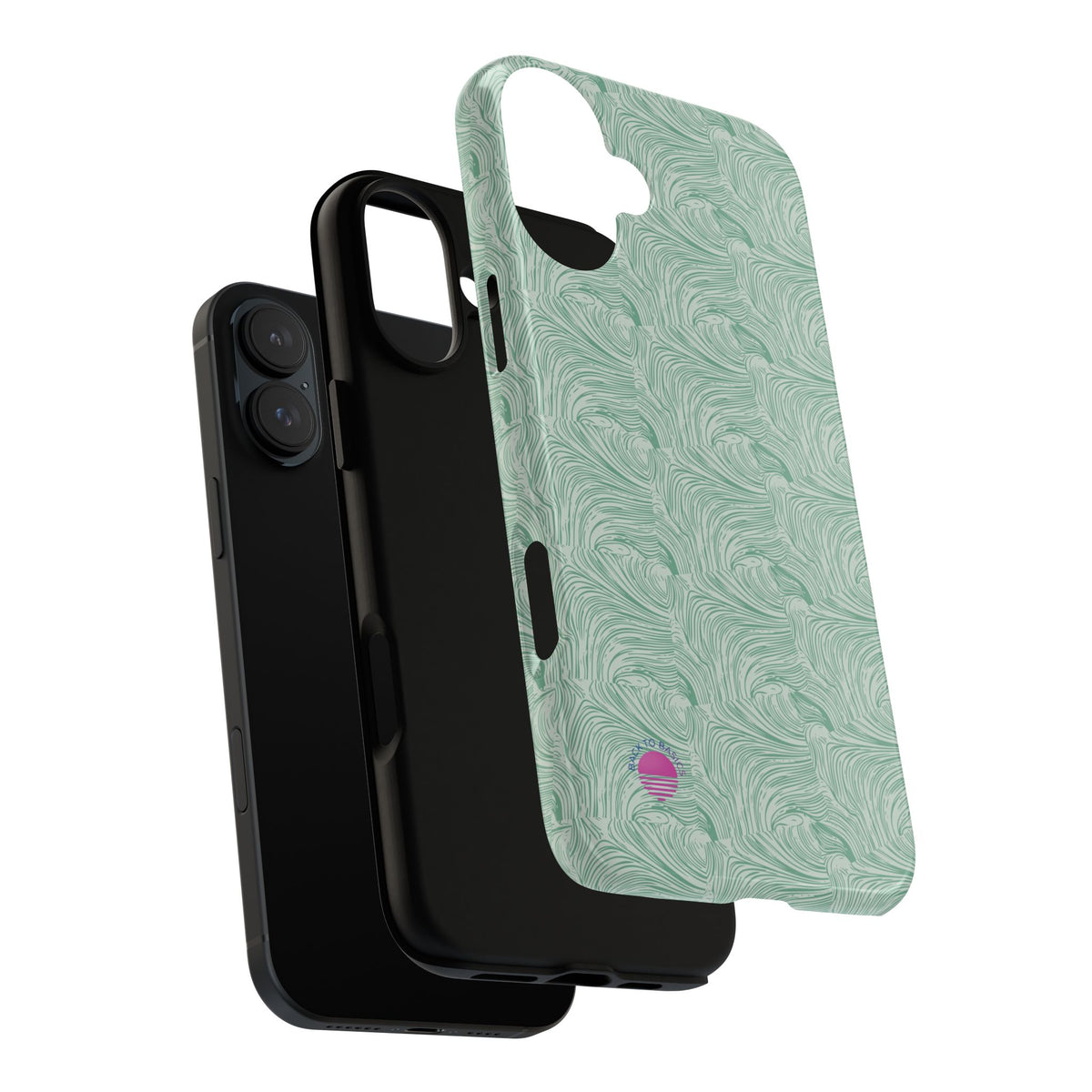 All over print Green pastel whirls iphone case