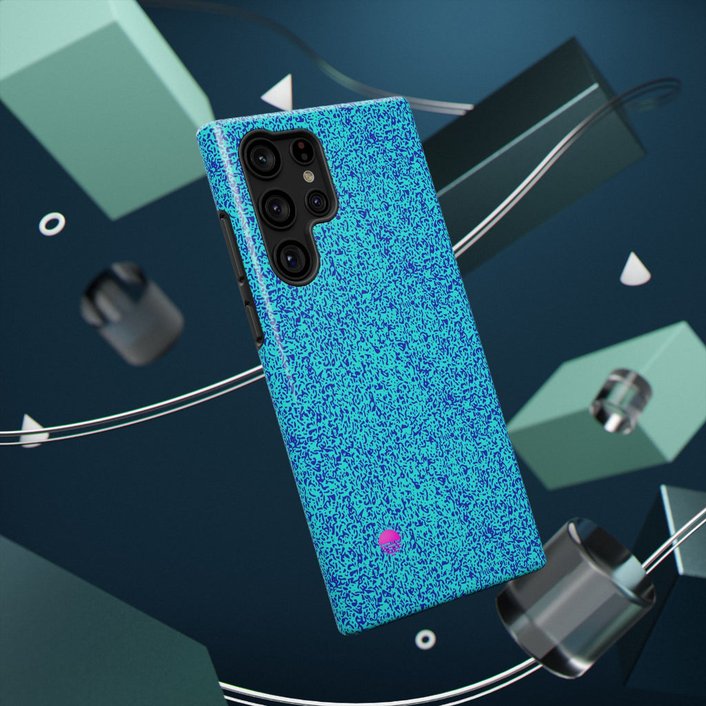 Android aqua blue leopard all over print phone case