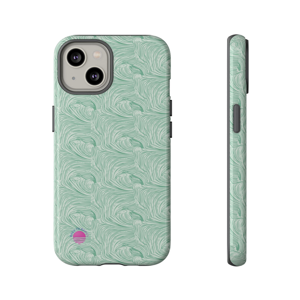 All over print Green pastel whirls iphone case
