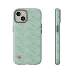 All over print Green pastel whirls iphone case