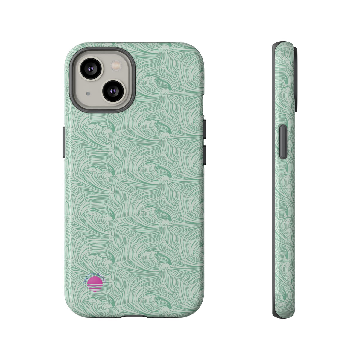 All over print Green pastel whirls iphone case