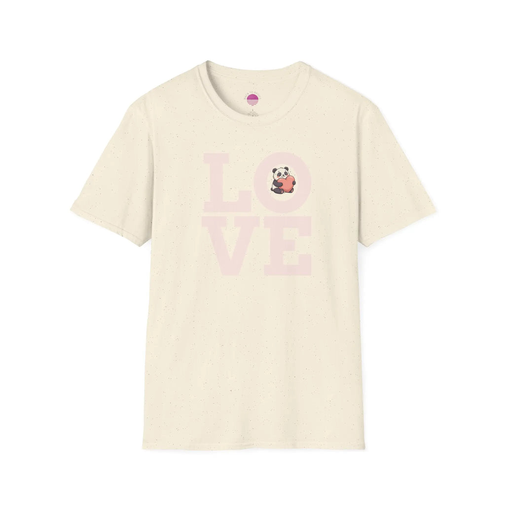 Love Panda T-Shirt — Cute Panda Holding Heart Graphic Tee Printify