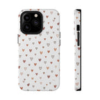 Heart Doodle Shockproof Phone Case — Cute Neutral Tiny Hearts Design Printify