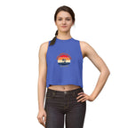 Fourth of July Retro Flag Crop Top — Faith, Freedom & Family Tank Printify