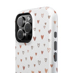 Heart Doodle Shockproof Phone Case — Cute Neutral Tiny Hearts Design Printify