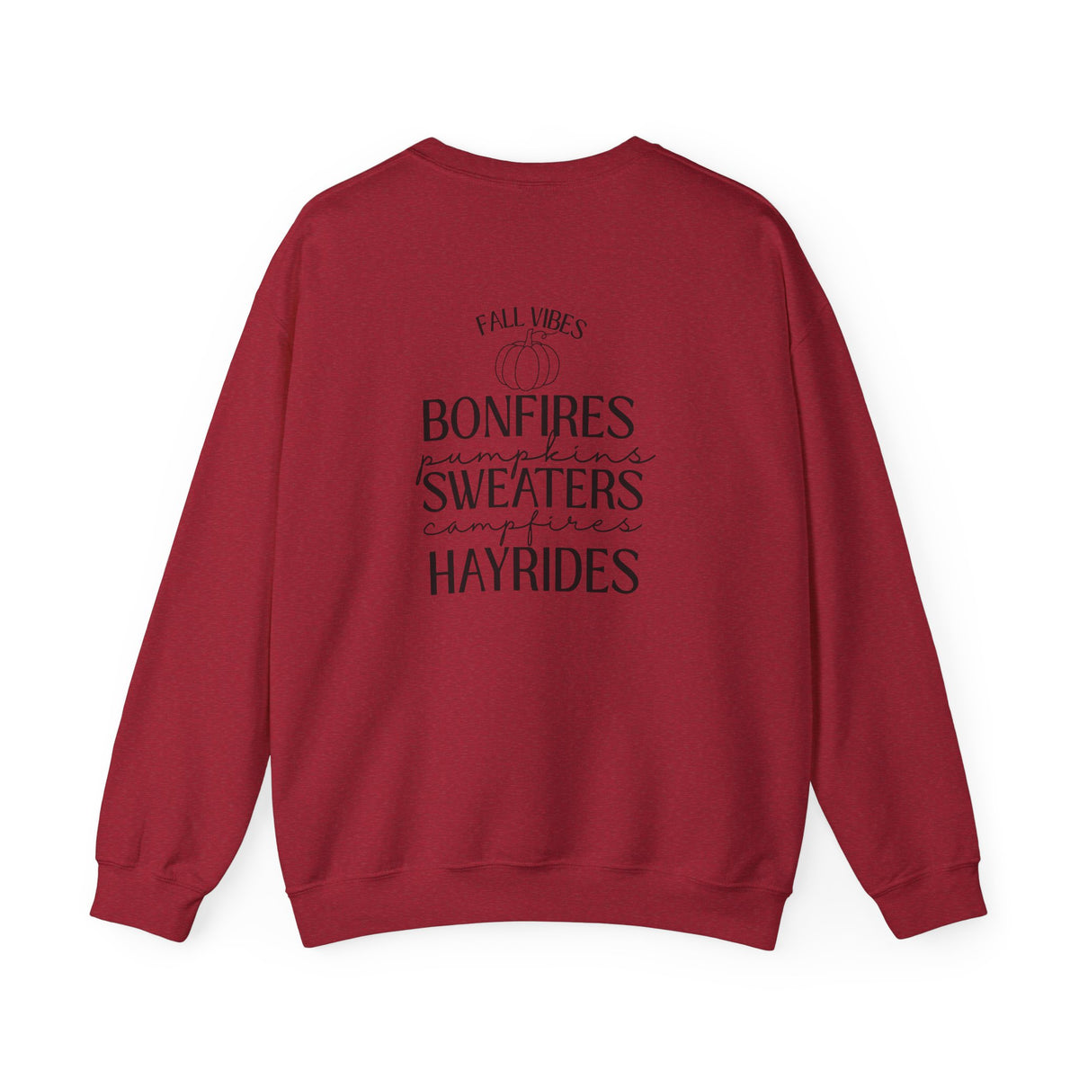 Fall Vibes Crewneck Sweatshirt — 'Happy Pumpkin' Spice Season Bonfires, Sweaters & Hayrides