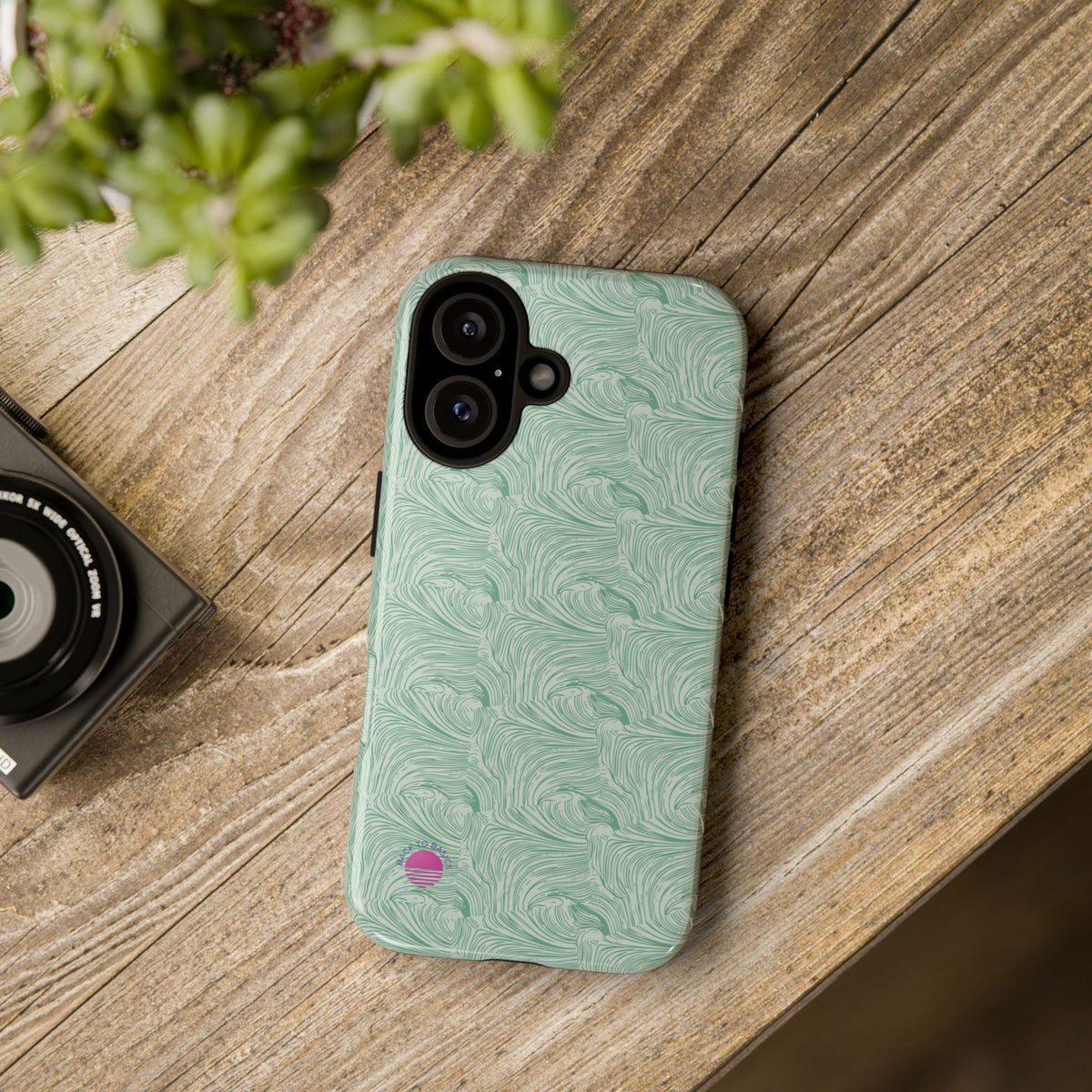 All over print Green pastel whirls iphone case