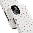 Heart Doodle Shockproof Phone Case — Cute Neutral Tiny Hearts Design Printify
