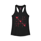 Heart Tic Tac Toe Women’s Racerback Tank — Cute Valentine’s Game Tee Printify