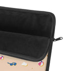 Beach Pattern Laptop Sleeve — Sunglasses, Beach Balls & Clouds Design